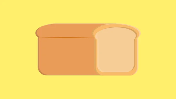 Bread Yellow Background Vector Illustration Loaf Bread Food Gluten Free — Stock Vector