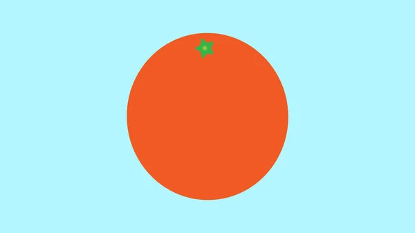 Laranja Sobre Fundo Azul Ilustração Vetorial Fruta Laranja Redonda Laranja — Vetor de Stock