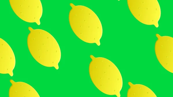 Helle Zitronen Auf Grünem Hintergrund Vektorillustration Muster Appetitliche Und Saftige — Stockvektor