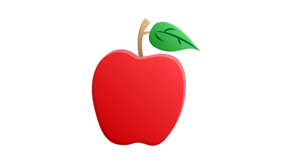 Manzana Color Rojo Sobre Fondo Blanco Ilustración Vectorial Fruta Para — Vector de stock