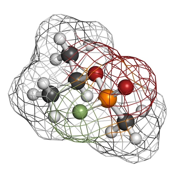 Myristicin nutmeg psychoactive component, molecular model — Stock Photo