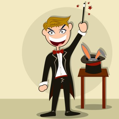 Sihirbaz deneyin etkiledi tavşan şapka dan başarısız oldu