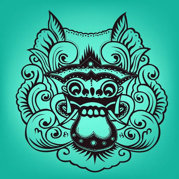 Balinese sanat barong — Stok Vektör