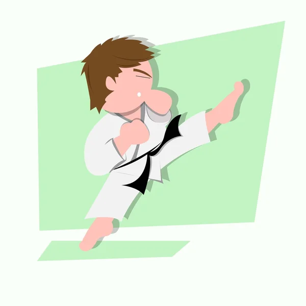 Eğlenceli bir spor çizgi film karate — Stok Vektör