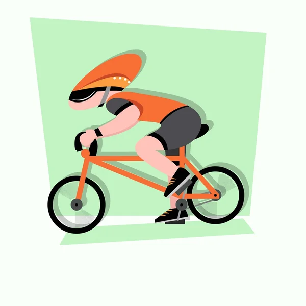 Divertido deporte de dibujos animados carrera de bicicletas — Vector de stock