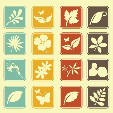 doğal Icon set yapraklar