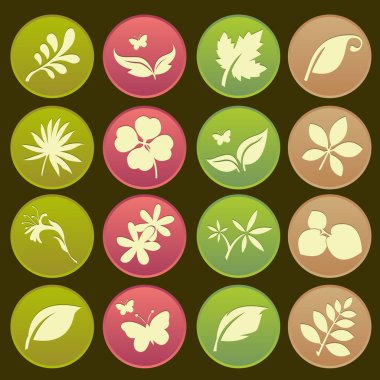 doğal Icon set gradyan stilini yapraklar