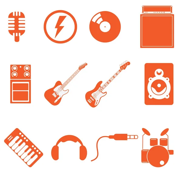 Bande jouer de la musique icône avec beau style de couleur orange — Image vectorielle