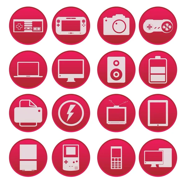 Gadget icono conjunto gradiente estilo — Vector de stock