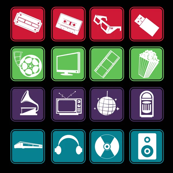 Film en muziek entertainment pictogram basisstyl — Stockvector