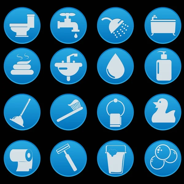 Conjunto de iconos de baño con estilo de gradiente — Vector de stock