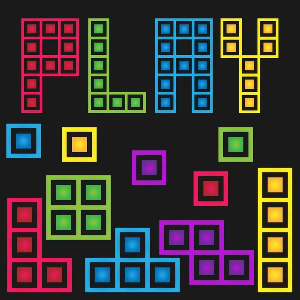 Játék stock doboz öt színű — Stock Vector