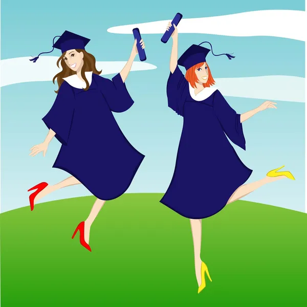 Graduation girl — Stock Vector