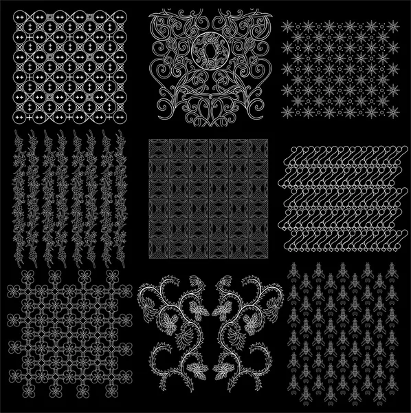 Collection complète batik javanais modèle 1 — Image vectorielle