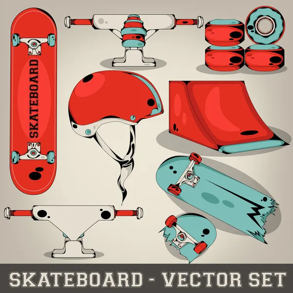 Скейтборд векторний набір — стоковий вектор