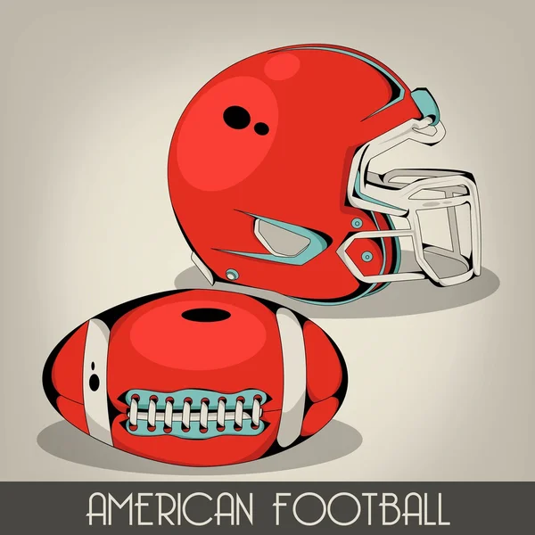 Casque de football rouge américain — Image vectorielle