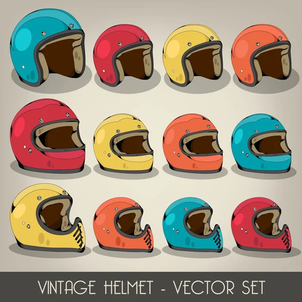 Vintage helm vector set — Stockvector