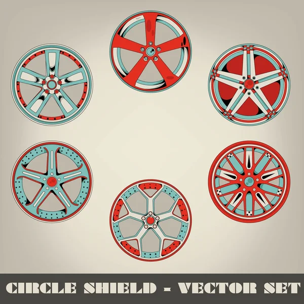 Conjunto de vectores de escudo circular — Vector de stock