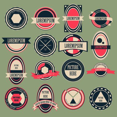 Vintage çember logosu vektör set