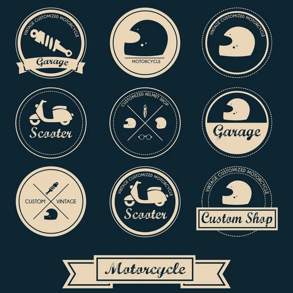 Design de etiquetas de motocicleta vintage —  Vetores de Stock