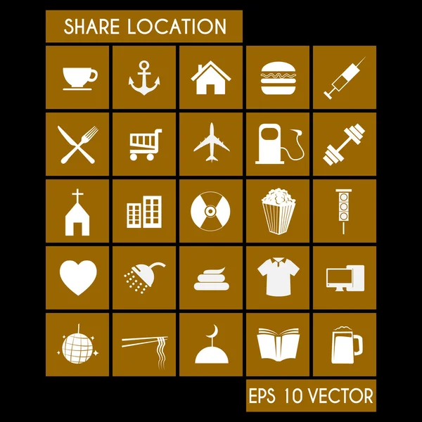 Compartir Icono de ubicación — Archivo Imágenes Vectoriales