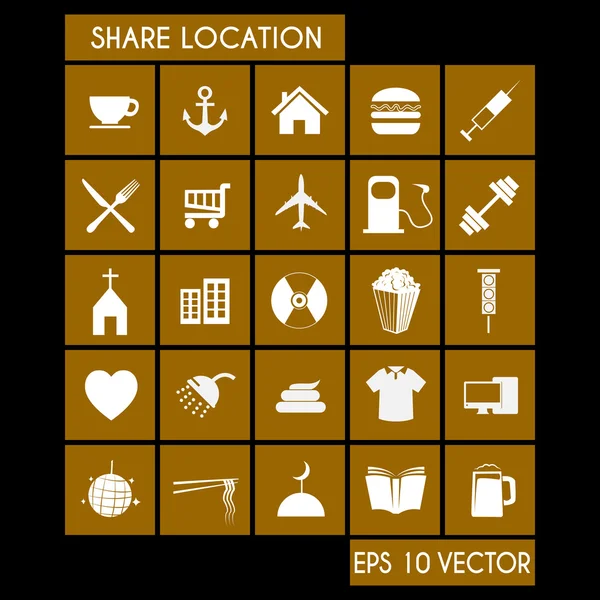 Localização da Partilha Ícone —  Vetores de Stock