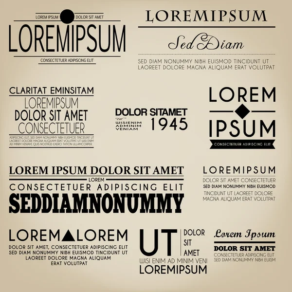 Typografie Etikettendesign Vintage-Stil — Stockvektor