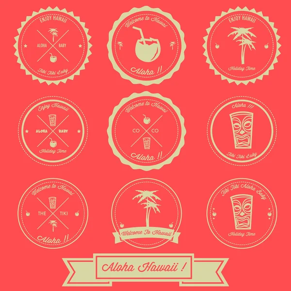 Hawaii Tatil Vintage Etiket Tasarımı