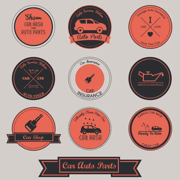 Auto piezas de automóviles Vintage Label Design — Vector de stock