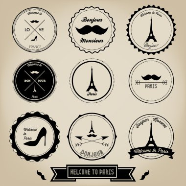 Paris France Vintage Label clipart