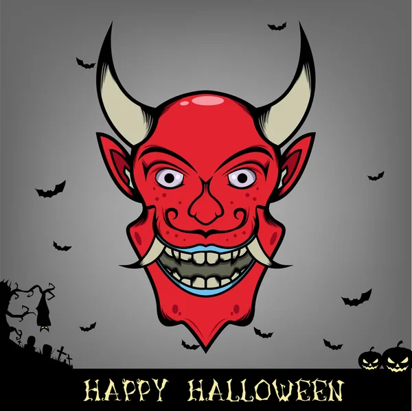 Halloween mal Red Monster — Vetor de Stock