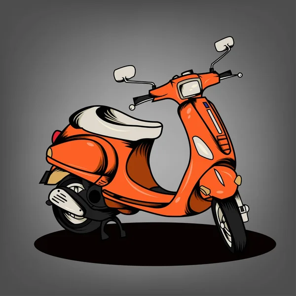 Scooter naranja — Vector de stock