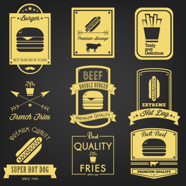 Fast food vintage etiketi