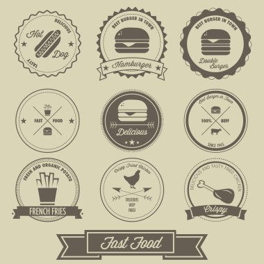 Fast food vintage etiketi