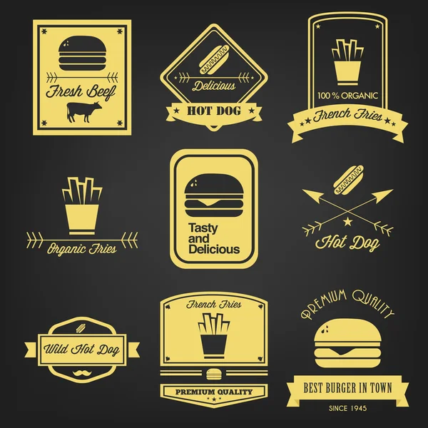 Fast food etiqueta do vintage — Vetor de Stock
