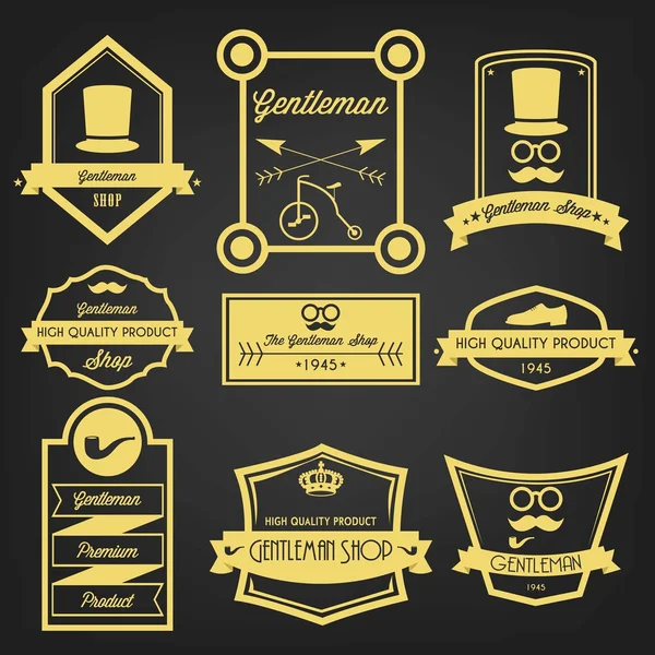 Gentleman Winkel vintage etiket — Stockvector