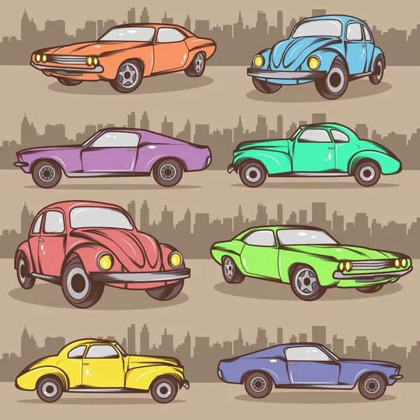 Colección de coches de dibujos animados — Archivo Imágenes Vectoriales