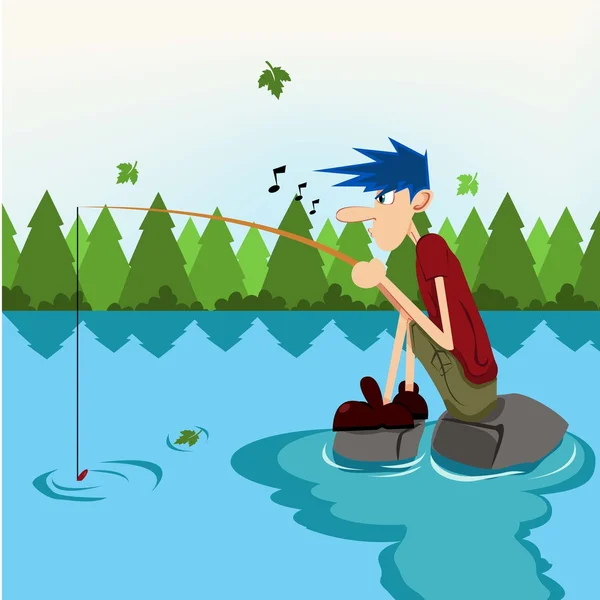 釣りの楽しみ — ストックベクタ
