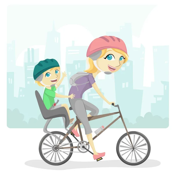 Family Bicycle — Stock Vector