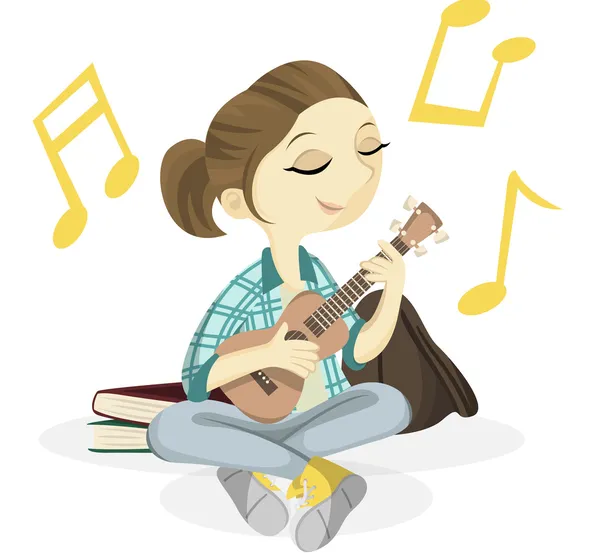 Ukulele Mädchen Illustration — Stockfoto