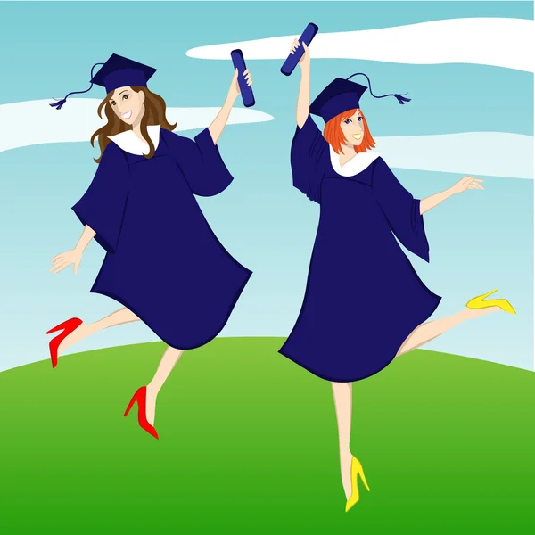 Graduation girl illustration — Stock Photo, Image