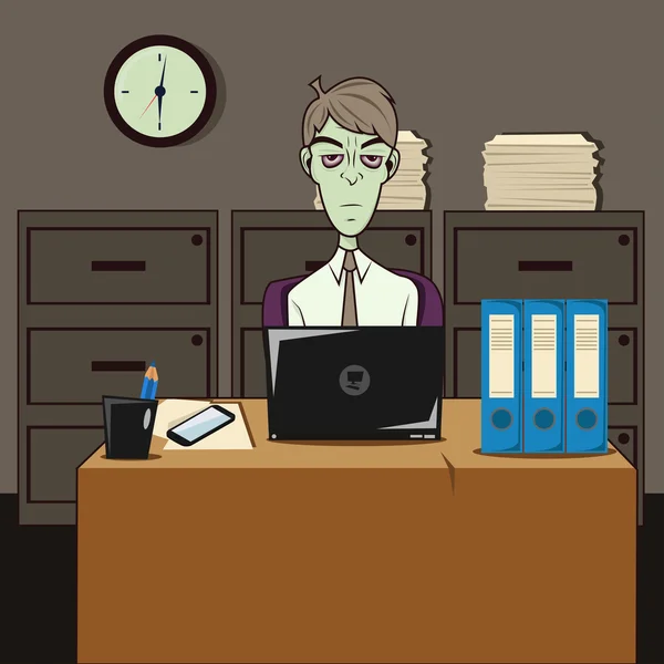 Dozombox i kapitalismen zombie office illustration — Stockfoto