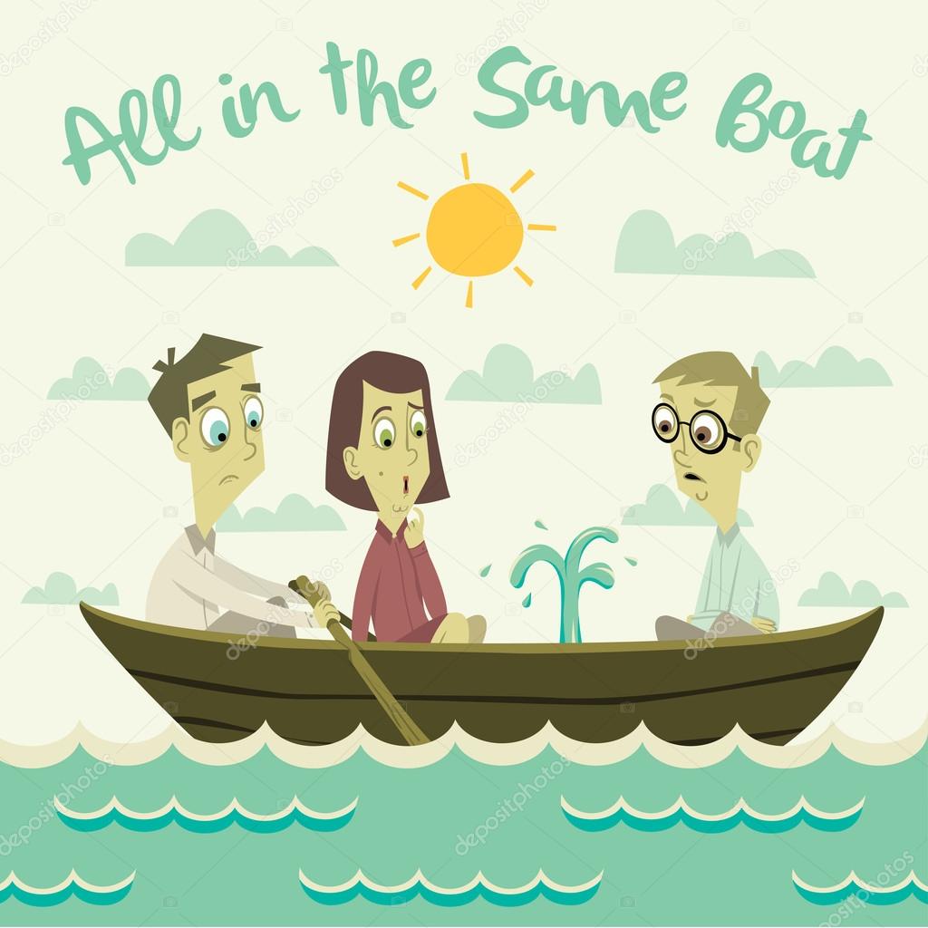 All in The Same Boat Illustration — Stock Photo © ragakawaw 43009767