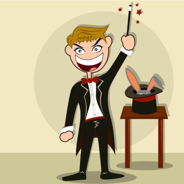 başarısız olan büyücü illüstrasyon