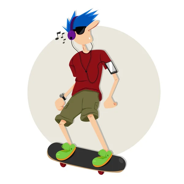 Spaß am Skateboarden — Stockvektor