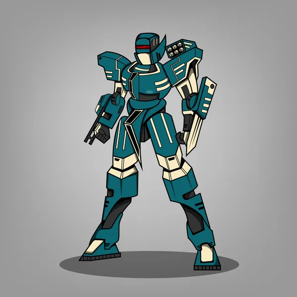 Super oorlogsrobot — Stockvector