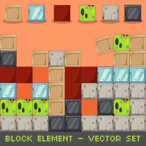 Ensemble de vecteurs d'éléments de bloc — Image vectorielle