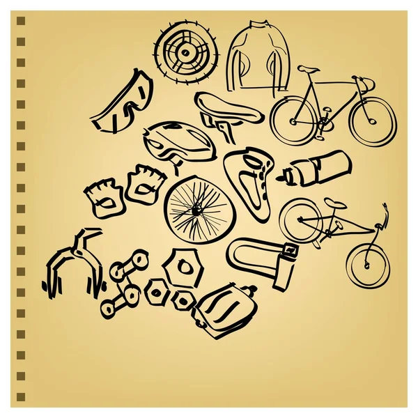 Ensemble d'icônes vélo classique — Image vectorielle