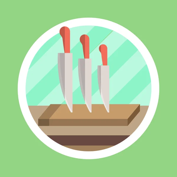 Kök redskapet kniv platt design — Stockfoto