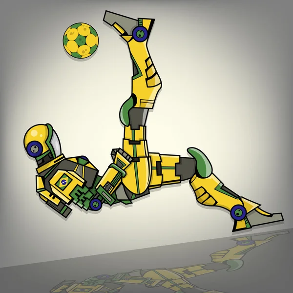 Braziliaanse voetbal robot — Stockvector